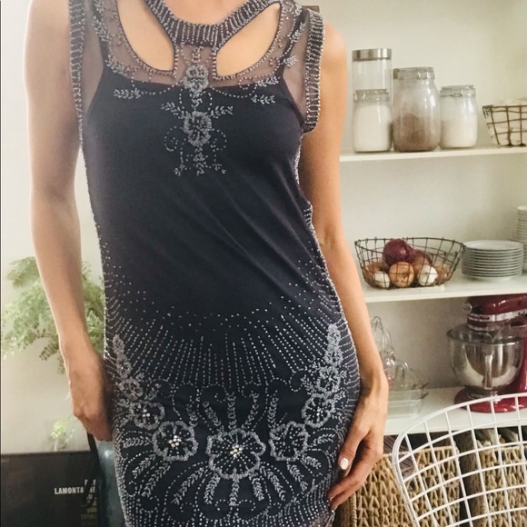 French Connection beaded dress size 6 - Picture 4 of 9